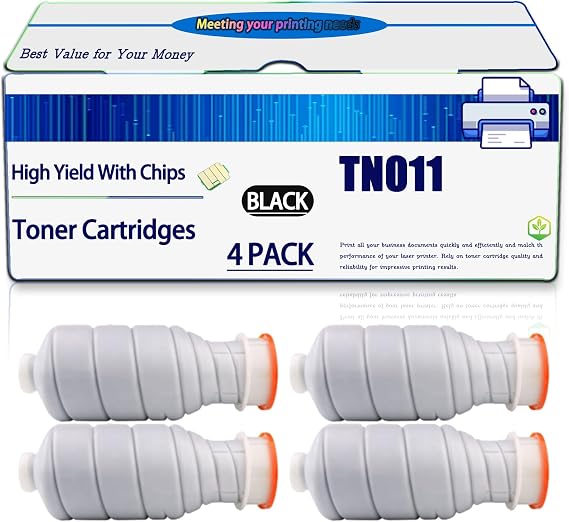 Compatible for Konica Minolta TN011 Toner Cartridges Bizhub Pro 1051 Pro 1051 e Pro 1200 Pro 1200 P Pro 1200 Series Printers, High Yield 119000 Pages, with Chip (4 Pack Black)