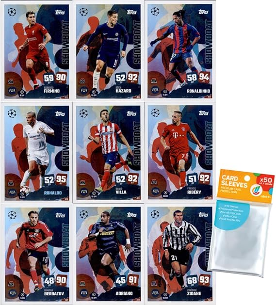 Bundle with Topps Match Attax Champions League 2025/26 Trading Cards + Exclusive Collect-it Cases (All 9 Showboat Cards)