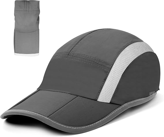 Folding Baseball Cap UPF50+ Collapsible Running Man Hat, Waterproof Sun Protection Cap Quick Dry Sport Cap Adjustable Breathable Sun Hat Visor