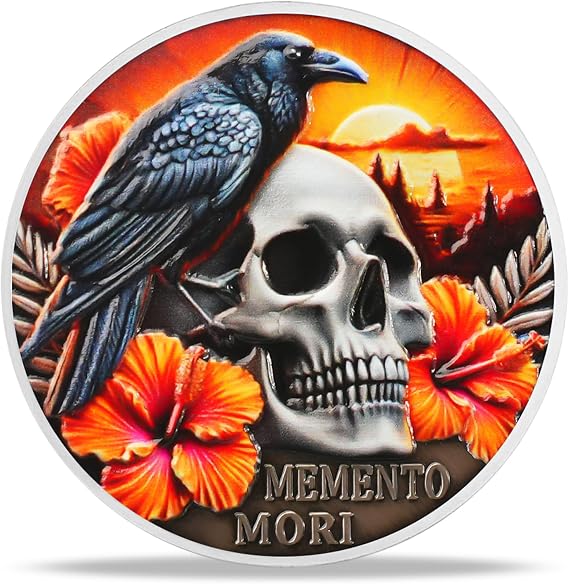 Memento Mori Coin Skull Challenge Coins Daily Stoic Practice Token