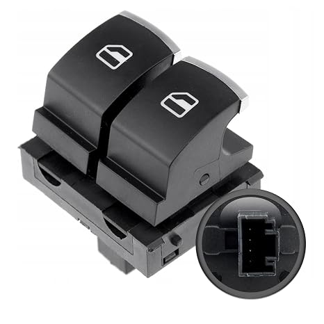 Power Window Control Switch with Chrome Driver Side Compatible VW Eos Golf MK5 MK6 GTI 5K3959857 5K3959857A