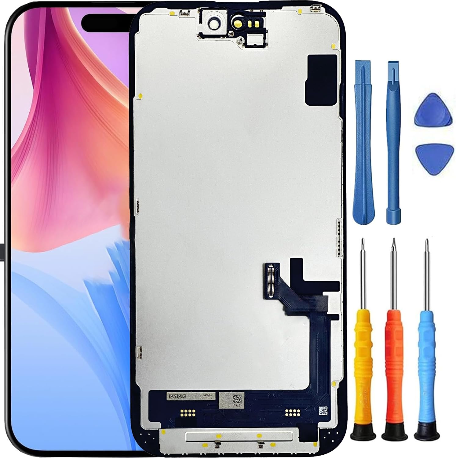 for iPhone 15 Screen Replacement for iPhone 15 Screen Replacement with A2846 A3089 A3092 A3090 LCD Display Touch Digitizer Assembly with Tools Black 6.1 Inch