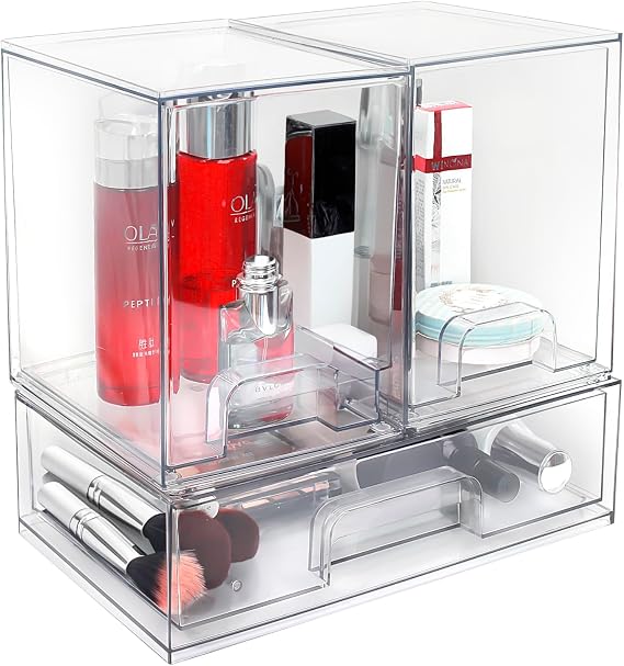 Large Clear Plastic Stackable Storage Drawers
