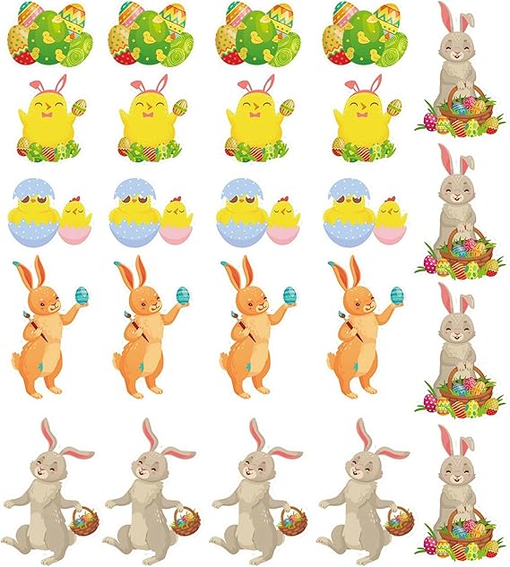 Bunny Cake Decorations 24 Pieces Paper Aesthetic Spring