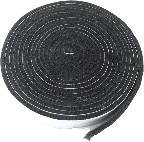 BBQ Gasket Self Stick Smoker Seal Synthetic Fiber Tape High Temp Grill Gasket Replacement Fit for Kamado Big Green Egg BBQ Accessories Set (15'x7/8''x1/8'' Black)