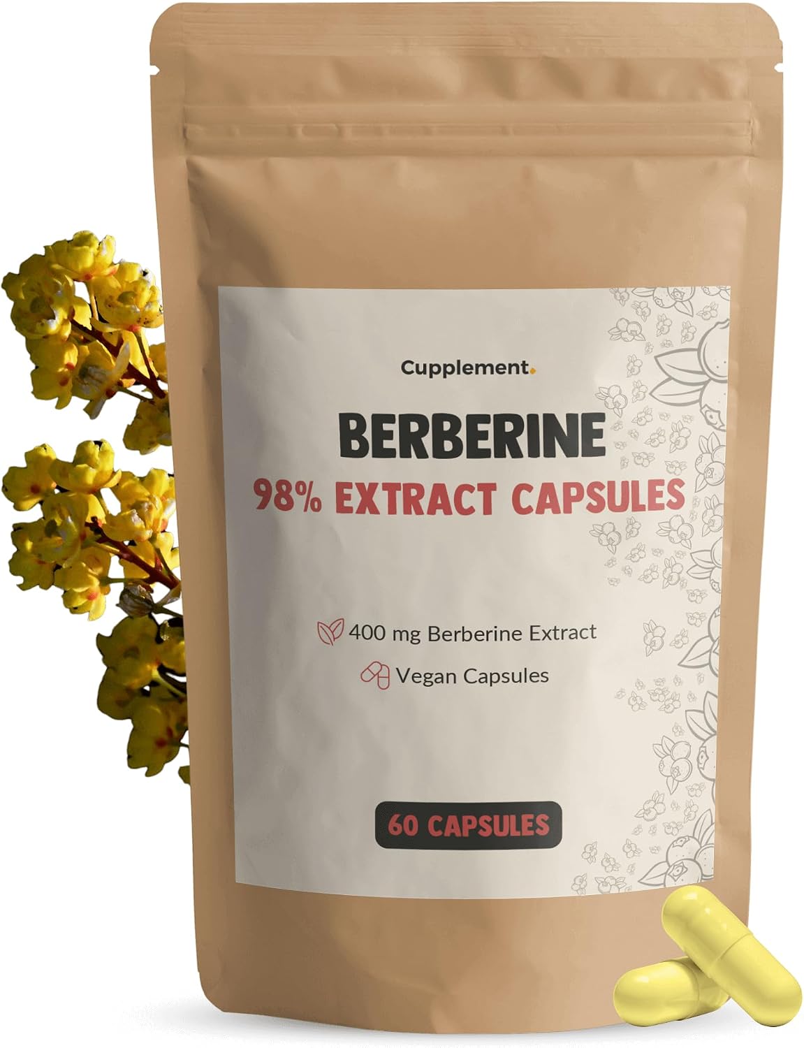 Berberine 60 Capsules 98% Berberine Extract 500 mg per Capsule