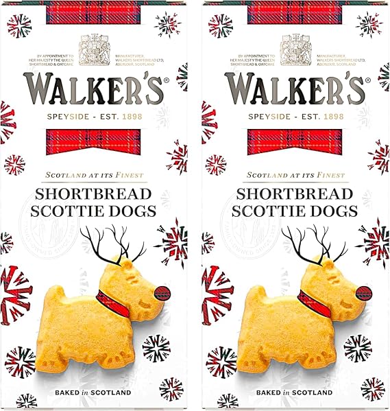 Walkers All Butter Shortbread Scottie Dogs Mini Biscuits | Pack of 2 x 120g | Suitable for Vegetarians