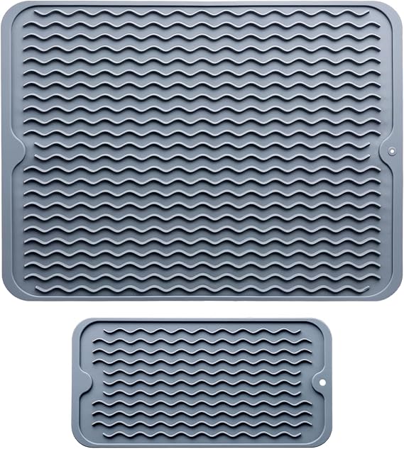 Silicone Dish Drying Mat for Kitchen Counter Large - Multi Usage Eco Friendly Drying Matt Kitchen Counter