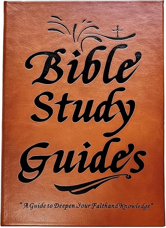 66-Page Bible Study Guide, Bible Study Journal, Bible Study Supplies with Leather Cover, Daily Devotional Notebook, Prayer Journal Note, Faith Based Religious Gift for Men Women