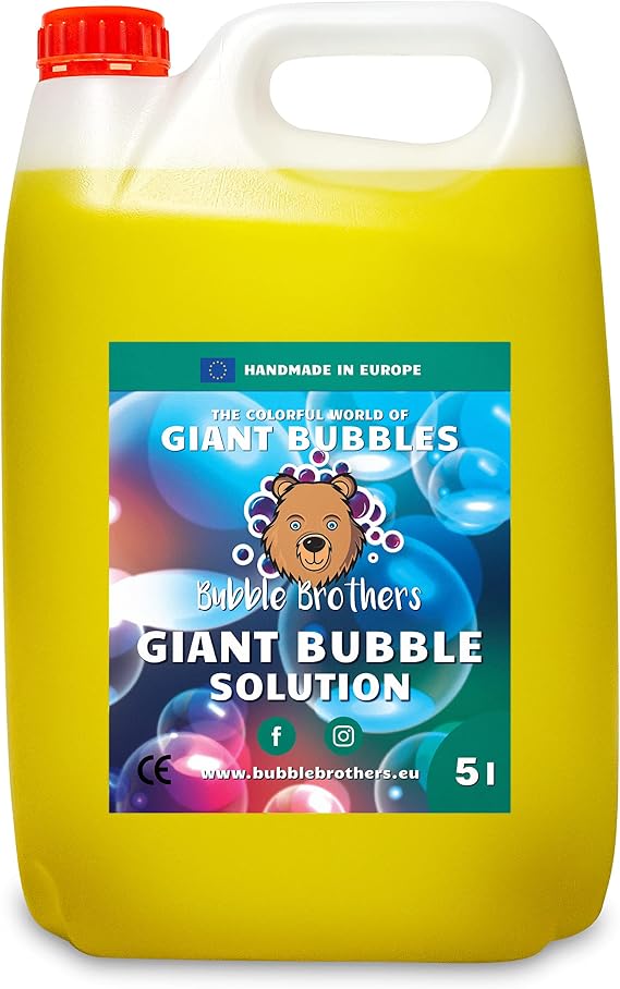 Bubble Brothers Bubble Solution 5 Litres for Giant Soap Bubbles and Normal Bubbles Refill Bottle 5 Bubble Water Giant Bubbles (Bubble Solution 5L)