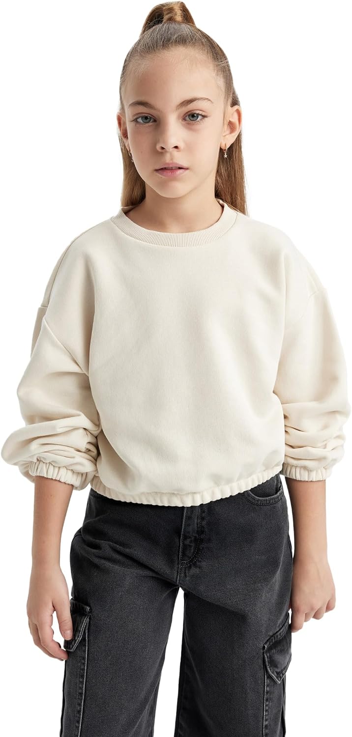 DeFacto Girls Regular Fit Bike Collar Sweatshirt