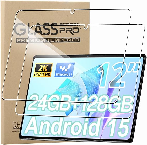 KZIOACSH 2 Pack Screen Protector for SVITOO 12 Inch Tablet/SVITOO P108 12 Inch, Ultra Clear 9H Hardness Touch Sensitive Anti-Scratch Anti-Fingerprint Protective Tempered Glass Screen Guard