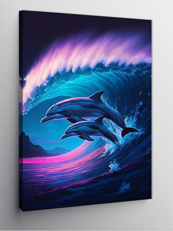Tablo Mega Kanvas Tablo Dalga Ve Yunus 70 X 100 Cnvsdkey-126411-70-100