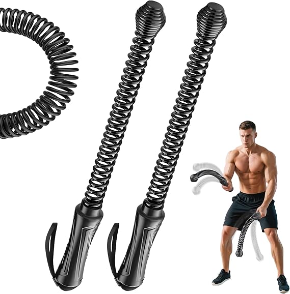 Ropeless Battle Rope, 2Pcs Upgrade Weighted Ropeless Battle Ropes, Cordless Batt-le Rope Exercise Equipment for Home Outdoor Home Gym Strength, Quiet Portable Training Ro-pe for Men Women
