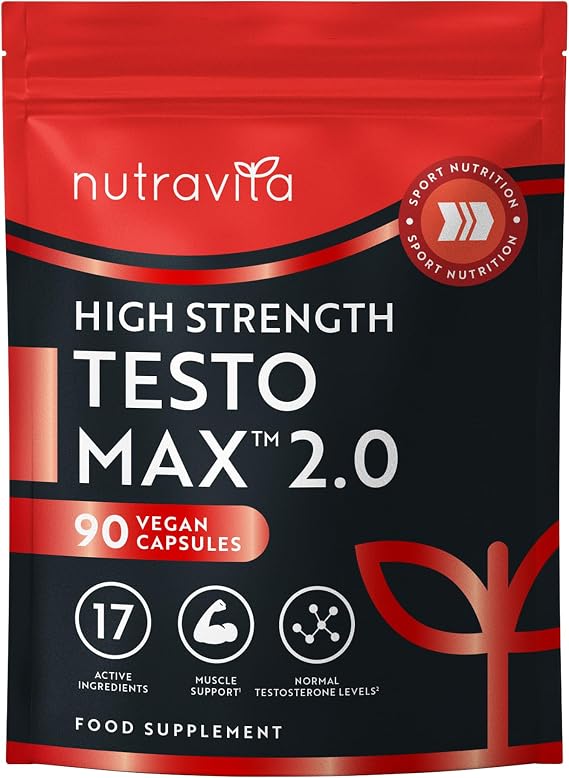 Nutravita Testosterone Supplements for Men 1450mg - 90 Vegan Capsules