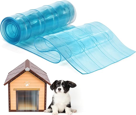 ZEAYEA Dog Door Replacement Flaps, Plastic Vinyl Strip for Dog or Cat Door, Safe Transparent Doggie House Door Flap, Easy to Cut, 7.8 in x 4.9 ft