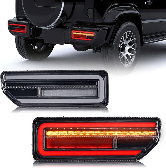 New Suzuki Jimny LED Tail Lamp Jimny Sierra JB64 JB74 JC74 Flowing Turn Signal Tail Light Exterior Lamp Left and Right 2-Piece Set 2018-Present Black