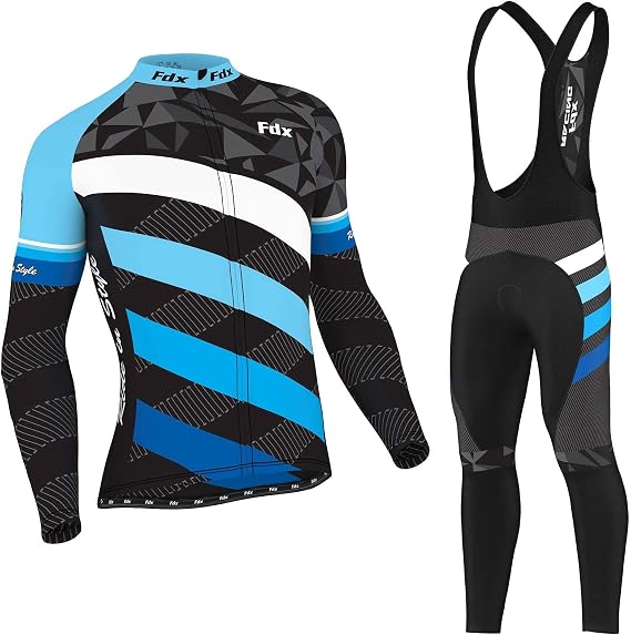 FDX Men's Equin Thermal Cycling Suit Jersey & 3D Padded Bib Tights Kit