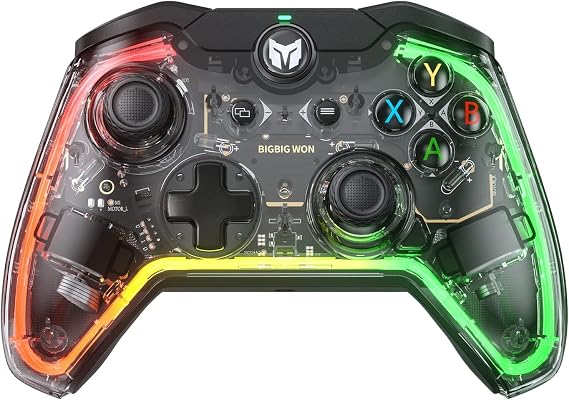 Wired Controller, PC Controllers for Gaming RGB Light, Custom Buttons, Macro, Turbo, Dual Shock Controller for Switch/Win10&11 Controller