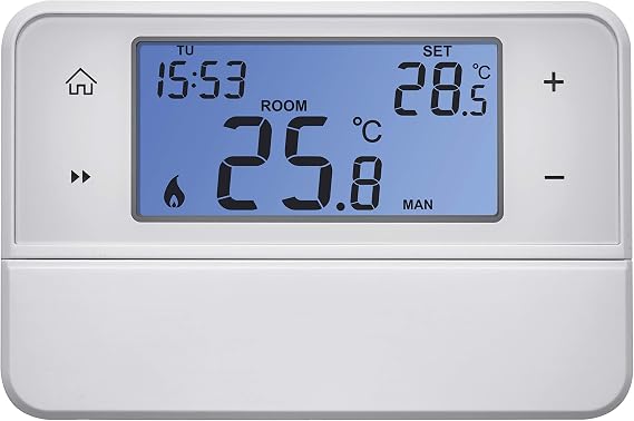 Emos Digital Room Thermostat with OpenTherm Support - Programmable Wired Surface-Mounted Thermostat White 12.6 x 8.4 x 2.6 cm