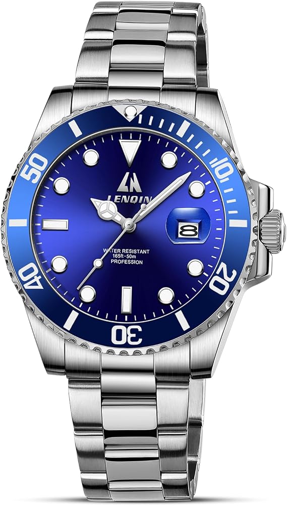 LN LENQIN Mens Watches Stainless Steel Waterproof Men's Wrist Watches