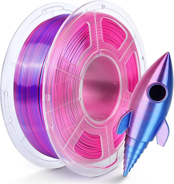 TECBEARS Silk PLA+ Filament 1.75mm, Dual Colors Coextrusion Silky Filament