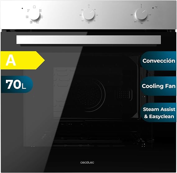 Cecotec Bolero Hexa M236000 M236000 Stainless Steel Time, 2800 W, 6 Functions, Timer, Steam Base XXL, Steam Assist, Steam EasyClean, Cooling Fan, Defrost Mode, Eco, Convection [Energy Class A]