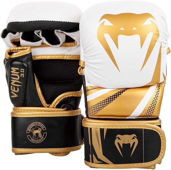 VENUM Sparring Gloves Challenger 3.0 - Challenger/Sparring Gloves White/Black/Gold, S