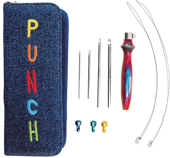 KnitPro K21001 Punch İğne Kiti, Ahşap, Mavi, Tek Beden