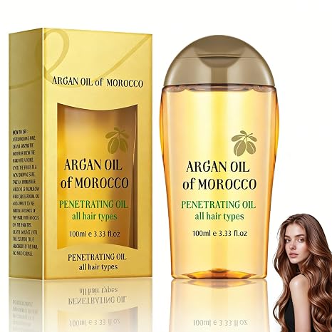 Hair Oil with Argan Oil from Morocco Intensive Hair Care Oil for Smooth Hair Feeling Heat Protection for Hair and UV Protection Hair Serum for Improving Hair Structure with Jojoba Oil & Coconut Oil Silky Hair