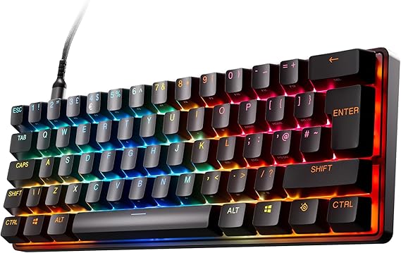 SteelSeries Apex Pro Mini Gen 3 - Gaming Keyboard 60 Percent - Fully Adjustable Hall Effect Switches - Game-Ready Presets - Rapid Trigger, Protection Mode, Rapid Tap/SOCD - English QWERTY