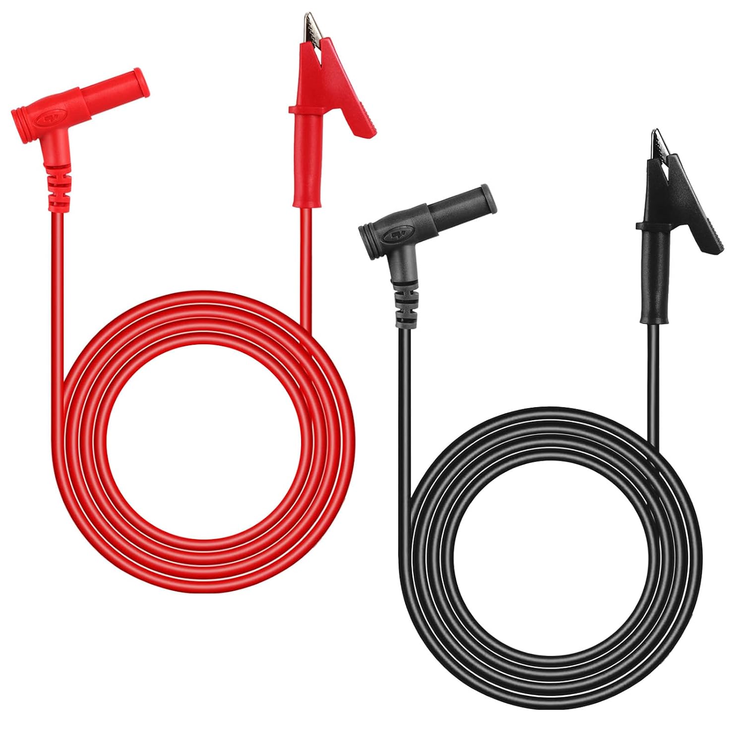 Electrical Test Cables, Multimeter Test Leads 4mm Banana Plug to Crocodile Clip Cable for Factory Laboratory 2PCS 1M, Red&Black