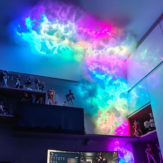 Cloud Light,Cloud Ceiling,3D Cloud LED,Cloud Ceiling Lights,RGB Thunder Cloud Light for Ceiling,Cool DIY Creative Gaming Room Wall(Size:30m(can installed 19-21m²))