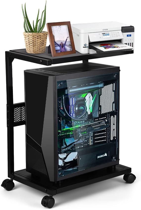 PC Tower Stand Computer Stand 2 Layer for Desk