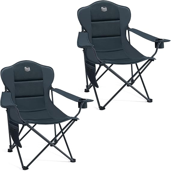 TIMBER RIDGE Folding Camping Chair Set of 2 Adjustable Recliner 150kg