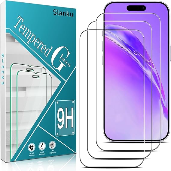 Slanku Screen Protector for iPhone 17 Tempered Glass 3 Pack