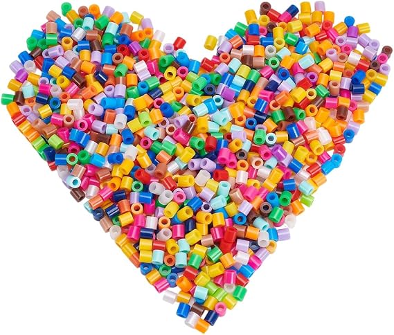 SOFPALTE 1000Pcs Rainbow Fuse Beads 5mm Melting Beads Color Bulk Plastic Colorful Inventory Refill Pack with 3mm Hole Replenish Accessories for DIY Crafts Handmade Decor Hama Refill Adults Beginners