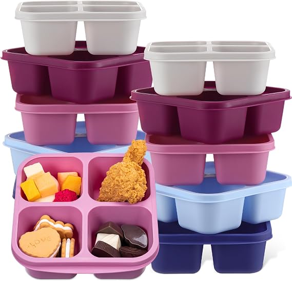Honeydak 10 Pack Snack Containers Bento Boxes,Elderberry Color