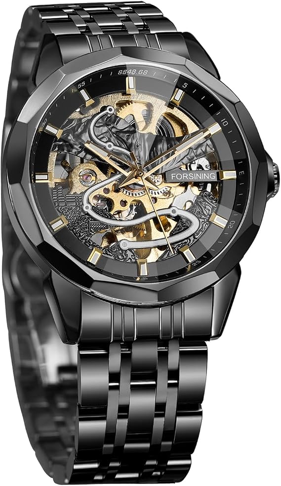 FORSINING Men's Automatic Mechanical Skeleton Sport Waterproof Wrist Watch