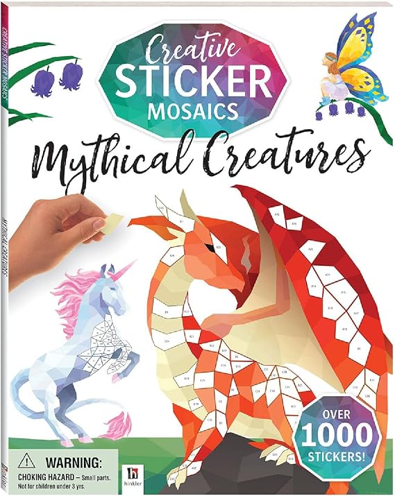 Hinkler - Creative Sticker Mosaics - Mythical Creatures - Painting by Sticker - Mosaic Sticker Book for Adults - Creature Sticker Art