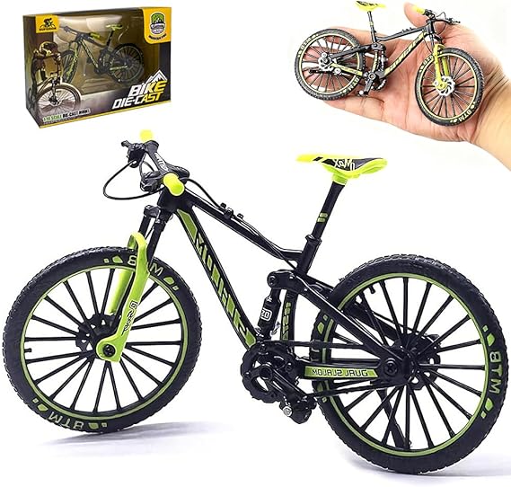 Finger Mountain Bike 1:10 Scale, Mini Finger Bike, Miniature Mountain Bike Model, Finger Bicycle Model for Kid Adult Home Office TabletopDecor, Stress Relieving, Educational&Collectible