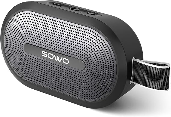 SOWO Manyetik Bluetooth Hoparlör Taşınabilir - Mikrofonlu Kablosuz Golf Hoparlörü - Dış Mekan IP67 Su Geçirmez Hoparlör - 24 Saat Çalma Süresi - Golf Arabası Aksesuarları, Klipsli Küçük - Siyah