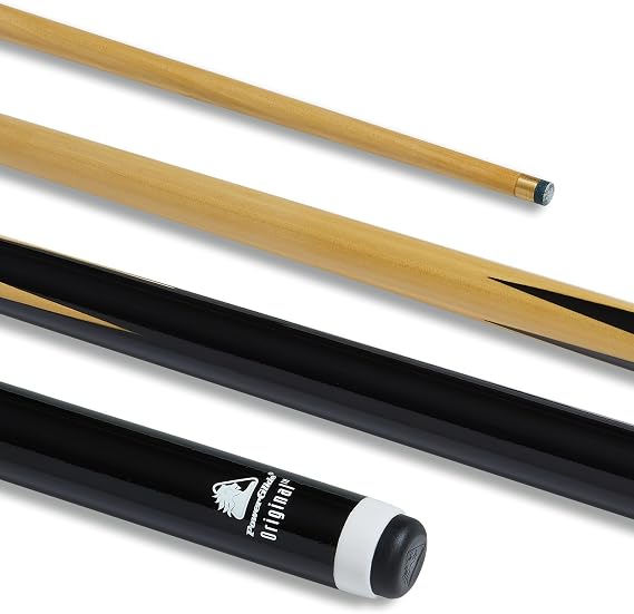 PowerGlide Snooker Pool or Billiard Cue Stick | Original 1 or 2-Piece 50/50 | Poplar Shaft with Painted Butt | 10mm Tip | Available in Junior Lengths 36" 42" 48" 52" or Adult 57" | Black, Blue or Red