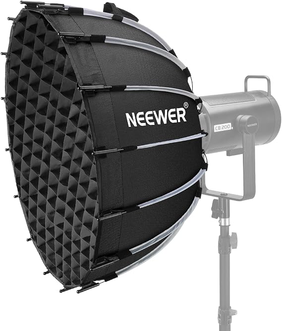 NEEWER Parabolic Softbox Kit, 23.6" Bowens Mount Soft Box with Light Diffusers for Studio Photography Video Recording Streaming Lighting Compatible with Aputure 120d Compatible with Godox SL60w, NS71P
