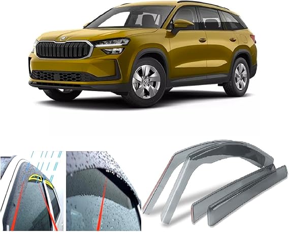 4x Wind Deflectors for Skoda KODIAQ 2023 2024 2025 2026 Acrylic Glass Side Door Window Weather Shields Rain Guards