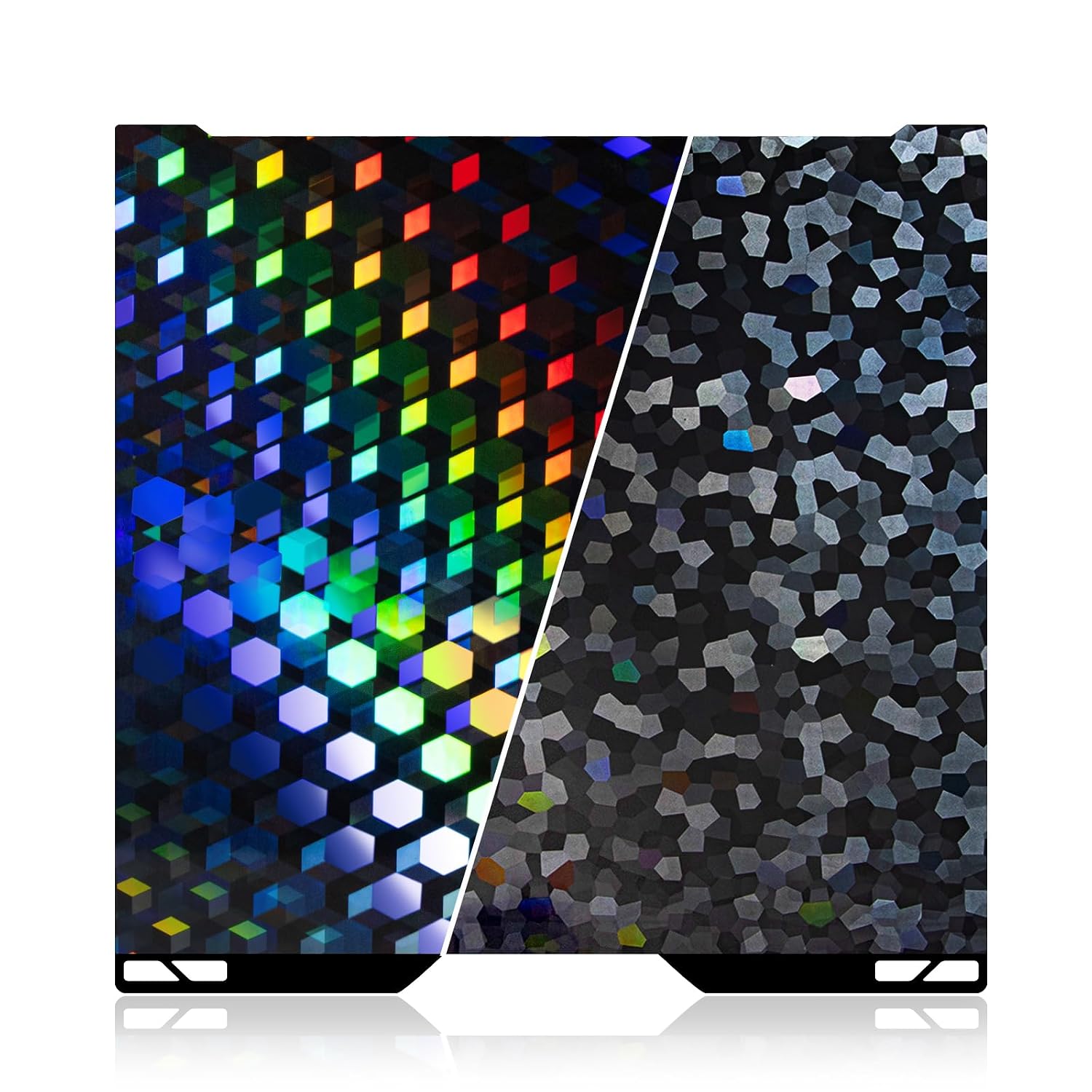 IdeaFormer-3D H2C PEG Build Plate for Bambu Lab 335x346.5mm, Rainbow Hex Glow+Water Cube PEG Spring Steel Bed Plate for Bambu Lab H2C 3D Printer Platform