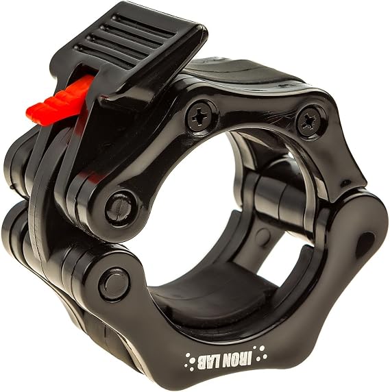 Iron Lab Olympic Barbell Collar Pair of 2" Inch Pro ABS Locking Set of 2 Black Clamps Perfect for Pro Crossfit Strong Lifts and Olympic Training Professional Quality