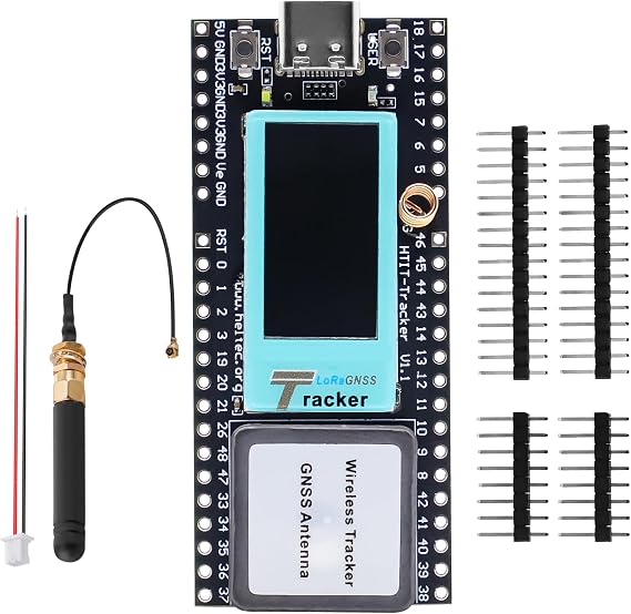 Wireless Tracker with ESP LCD Screen Binghe Wireless Tracker supports WiFi Bluetooth/Gnss/Positioning GPS interface Type-C 22nm dual-band with 2.4GHz metal spring antenna, compatible with Arduino