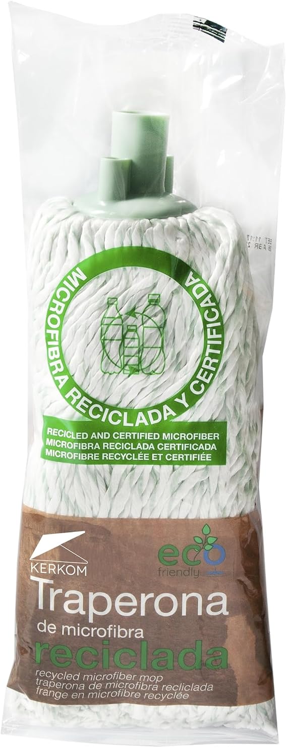 GRS Recycled Microfiber Mop – Textile Exchange Certified – Eco-Friendly – Good Absorption – Recycled Bag and FSC Box
