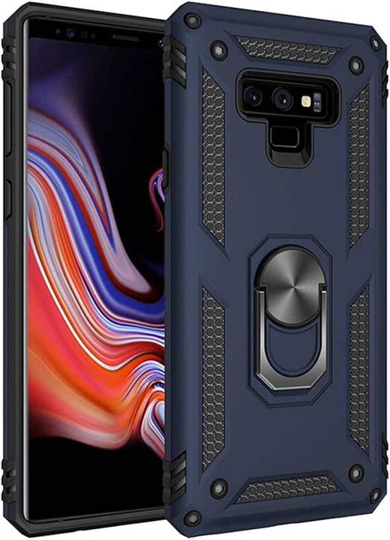 Microsonic Samsung Galaxy Note 9 için Kılıf Military Ring Holder Lacivert [Galaxy Note 9 ile Uyumlu Kılıf - Lacivert]